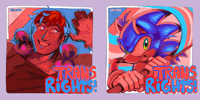 Image 2 of Sonic and OC Trans Rights Vinyl Stickers