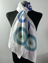 Image 2 of Evil Eye Scarf – Blue Evil Eye Print Long Scarf – Good Luck & Protection Symbol