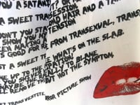 Image 3 of Rocky Horror Inspired Scarf – Kitsch Long Scarf with Red &amp; Black Sweet Transvestite Print