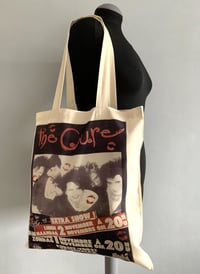 Image 1 of The Cure Inspired Tote Bag – Red and Black Unisex Shopper with Band Print, Punk Gift