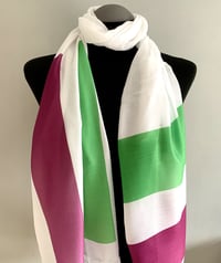 Image 3 of Suffragette Scarf – White Long Feminist Scarf - Women Flag Print, Women's Rights Gift