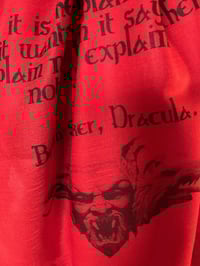 Image 5 of Dracula Vampire Scarf – Gothic Red Long Literary Scarf with Bram Stoker Print