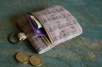 Image 5 of Small Coin Purse with Key Ring – Vintage Fabric Zipper Pouch