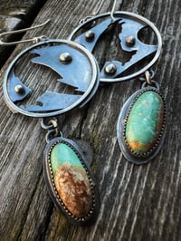 Image 2 of Raven and Turquoise Earrings