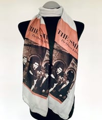Image 1 of The Smiths Inspired Scarf - Black and Pink Band Print Long Scarf for Indie Music Fans