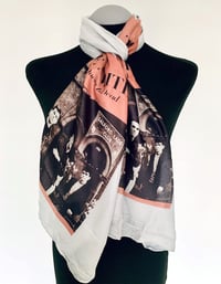 Image 2 of The Smiths Inspired Scarf - Black and Pink Band Print Long Scarf for Indie Music Fans