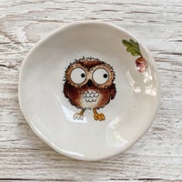 Image 2 of Owl with Acorn Handmade Ceramic Dish