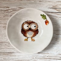 Image 4 of Owl with Acorn Handmade Ceramic Dish