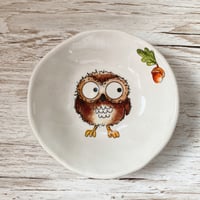 Image 1 of Owl with Acorn Handmade Ceramic Dish