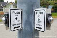 Image 2 of PUSH TO REMEMBER / FORGET signs pair (Limited Edition)