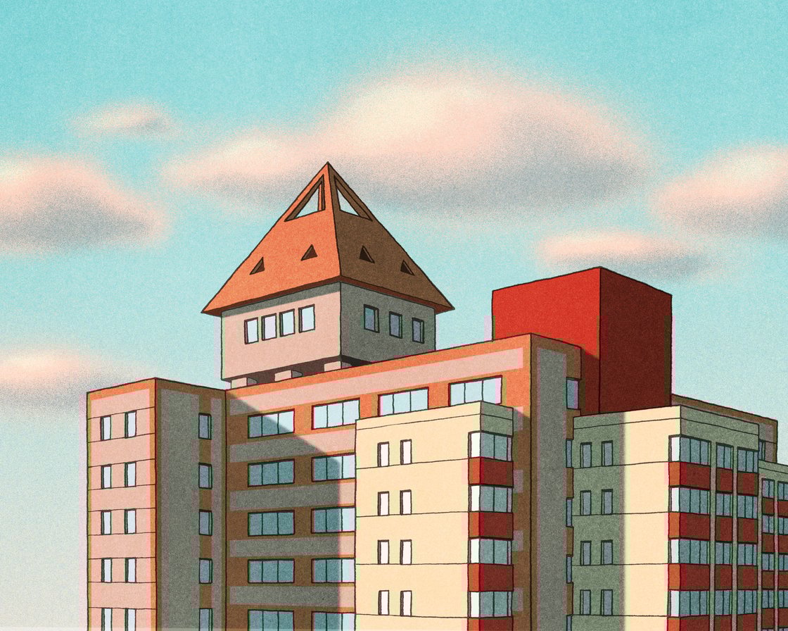 Image of Interlocked Buildings print