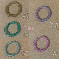 Image 3 of 10mm Glass Beads Bracelets, Multi-Color Polished Round Beads Bracelets, Pastel Beads