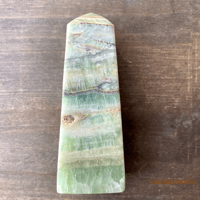 Image 2 of Kiwi Calcite Tower, Green Calcite, for Heart Healing & Energy Balance