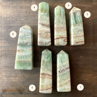 Image 5 of Kiwi Calcite Tower, Green Calcite, for Heart Healing & Energy Balance