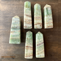 Image 6 of Kiwi Calcite Tower, Green Calcite, for Heart Healing & Energy Balance