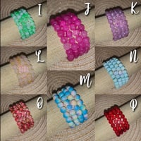 Image 3 of Glass Bead Bracelets, Multicolor Polished Round Beads Bracelets, Acrylic Beads, Elastic Bracelets