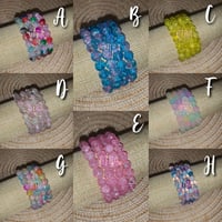 Image 2 of Glass Bead Bracelets, Multicolor Polished Round Beads Bracelets, Acrylic Beads, Elastic Bracelets