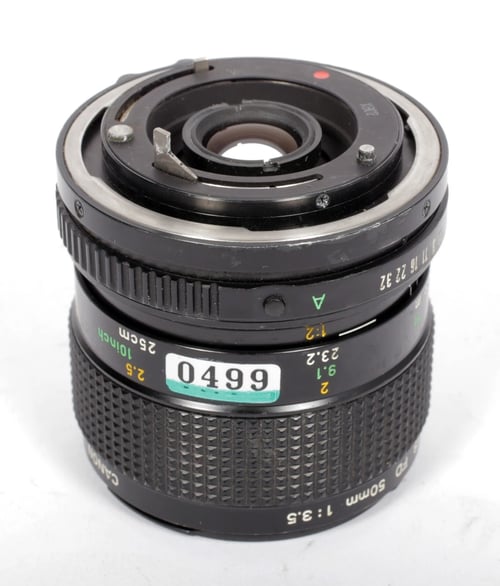 Image of Canon nFD 50mm F3.5 Macro lens for Canon NFD FD mount cameras #0499