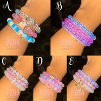 Image 2 of Spring bracelets set, summer bracelet stack, pastel bracelets, Stackable bracelets