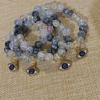 Image 2 of Beaded Evil Eye Bracelet, Protection from Evil, Good Luck Eye Bracelet, Stackable Evil Eye Bracelet