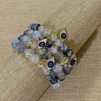 Image 3 of Beaded Evil Eye Bracelet, Protection from Evil, Good Luck Eye Bracelet, Stackable Evil Eye Bracelet