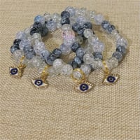 Image 1 of Beaded Evil Eye Bracelet, Protection from Evil, Good Luck Eye Bracelet, Stackable Evil Eye Bracelet