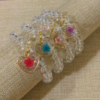 Image 3 of Dried Flower Bracelet, Pressed Flower Bracelet, Pressed Flower Heart Diamond Bracelet
