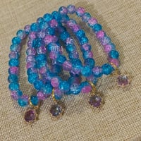 Image 1 of  Flower Charm Bracelet, Cute Flower Bracelet, Beaded Flower Bracelet, Boho, Friendship Bracelet