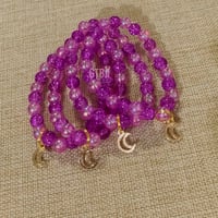 Image 2 of Gold Moon Bracelet, Crescent Moon Bracelet, Moon Charm Bracelet, Celestial Bracelet, Half Moon