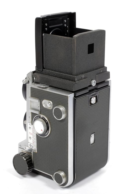 Image of Mamiya C3 6X6 TLR Medium format film camera with 80mm + 135mm lenses #0519