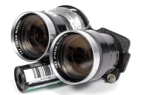 Image of Mamiya C3 6X6 TLR Medium format film camera with 80mm + 135mm lenses #0519