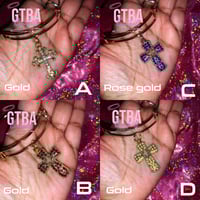 Image 2 of Gold Cross Bangel Bracelet, Cross Bracelet, Dainty Cross Jewelry, Jesus Bracelet, Religious