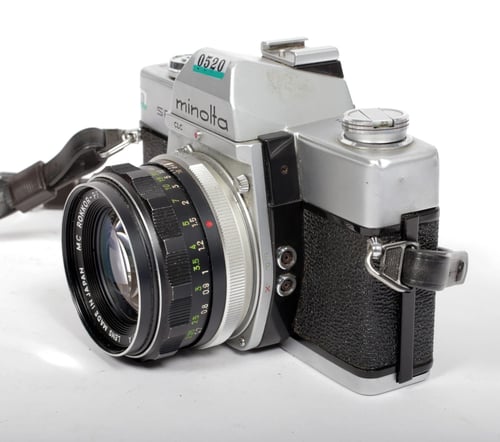 Image of Minolta SRT-101 35mm SLR Film Camera with 55mm F1.7 MC rokkor PF lens #0520