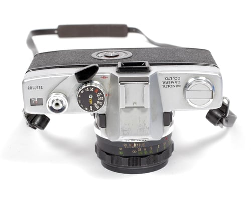 Image of Minolta SRT-101 35mm SLR Film Camera with 55mm F1.7 MC rokkor PF lens #0520