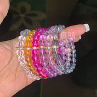 Image 4 of Mermaid Glass Bracelet, Mystic Mermaid Aura Glass Stretchy Bracelet, Aura Glass Bracelet