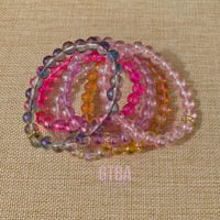 Image 1 of Mermaid Glass Bracelet, Mystic Mermaid Aura Glass Stretchy Bracelet, Aura Glass Bracelet