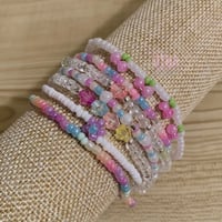 Image 4 of White Beaded Anklet, Bohemian Anklet, Beach Anklet, Bohemian Ankle Bracelet, Anklets for Women