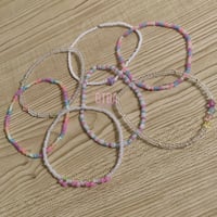 Image 5 of White Beaded Anklet, Bohemian Anklet, Beach Anklet, Bohemian Ankle Bracelet, Anklets for Women