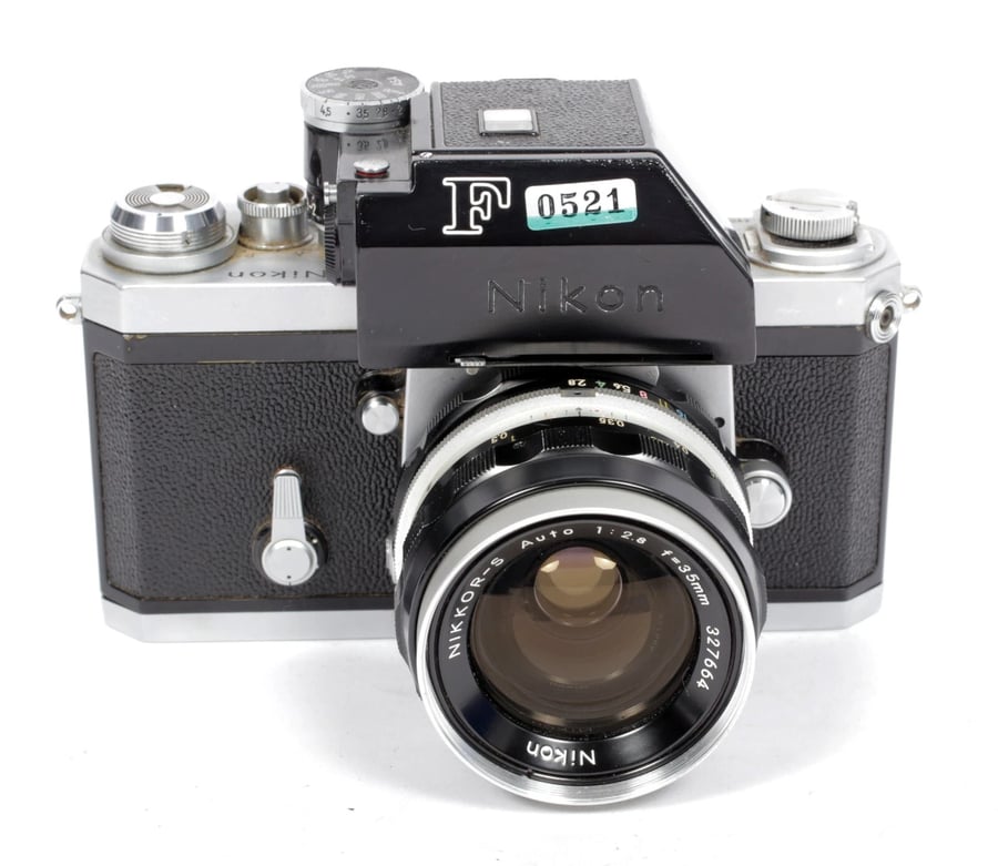 Image of Nikon F Photomic 35mm SLR film camera with Nikkor S 35mm F2.8 lens #0521 