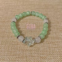 Image 2 of Green Flower Bracelet, Flower Bracelet, Beaded Green Daisy Flower Bracelet, Daisy Bracelet, Botanica