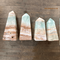 Image 3 of Caribbean Calcite. Calcite Crystal Tower, For Psychic Activation & Soothing Energy
