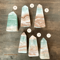 Image 5 of Caribbean Calcite. Calcite Crystal Tower, For Psychic Activation & Soothing Energy