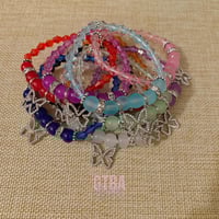 Image 1 of Butterfly Charm Bracelet, Bling Butterfly Bracelet, Rhinestone, Dainty Butterfly Bracelet, Minimalis