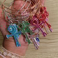 Image 1 of Ankh Bracelet, African Bangle, African Inspired Ankh, Ancient Egyptian, Key of Life, Egyptian 