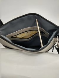 Image 2 of Tan crossbody with grey lining 