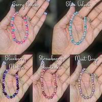 Image 3 of Faux pearl bracelet, dainty faux pearl bracelet, imitation colorful pearl beaded bracelet