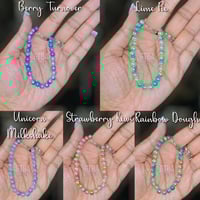 Image 2 of Faux pearl bracelet, dainty faux pearl bracelet, imitation colorful pearl beaded bracelet