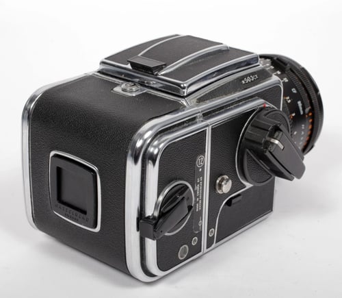 Image of Hasselblad *503CX camera w/ T* Planar 80mm F2.8 CF lens + A12* Back + WLF #0551