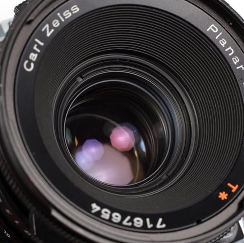 Image of Hasselblad *503CX camera w/ T* Planar 80mm F2.8 CF lens + A12* Back + WLF #0551