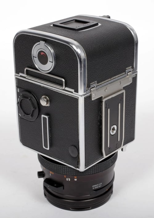 Image of Hasselblad *503CX camera w/ T* Planar 80mm F2.8 CF lens + A12* Back + WLF #0551